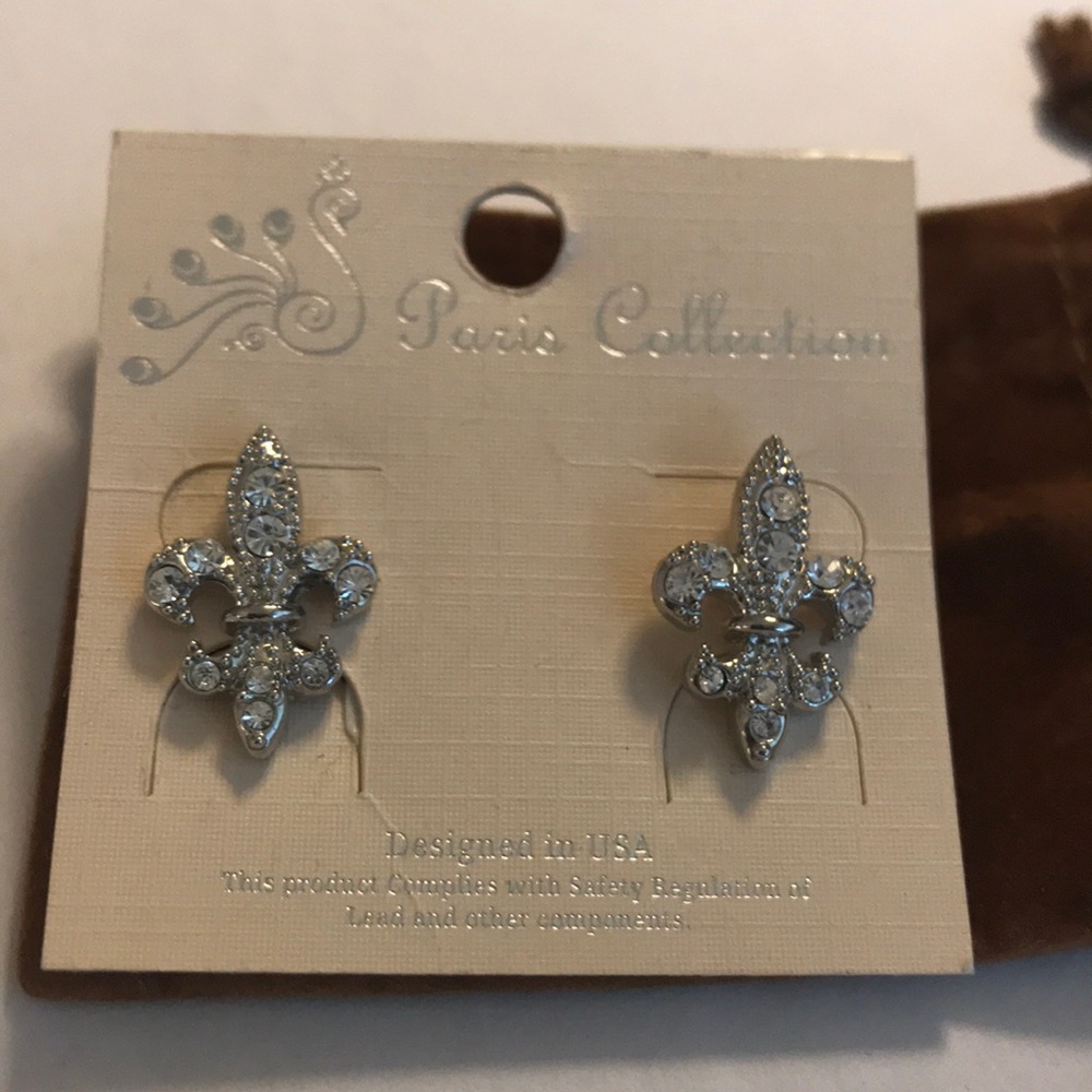 Rhinestone Fleur De Lis earrings